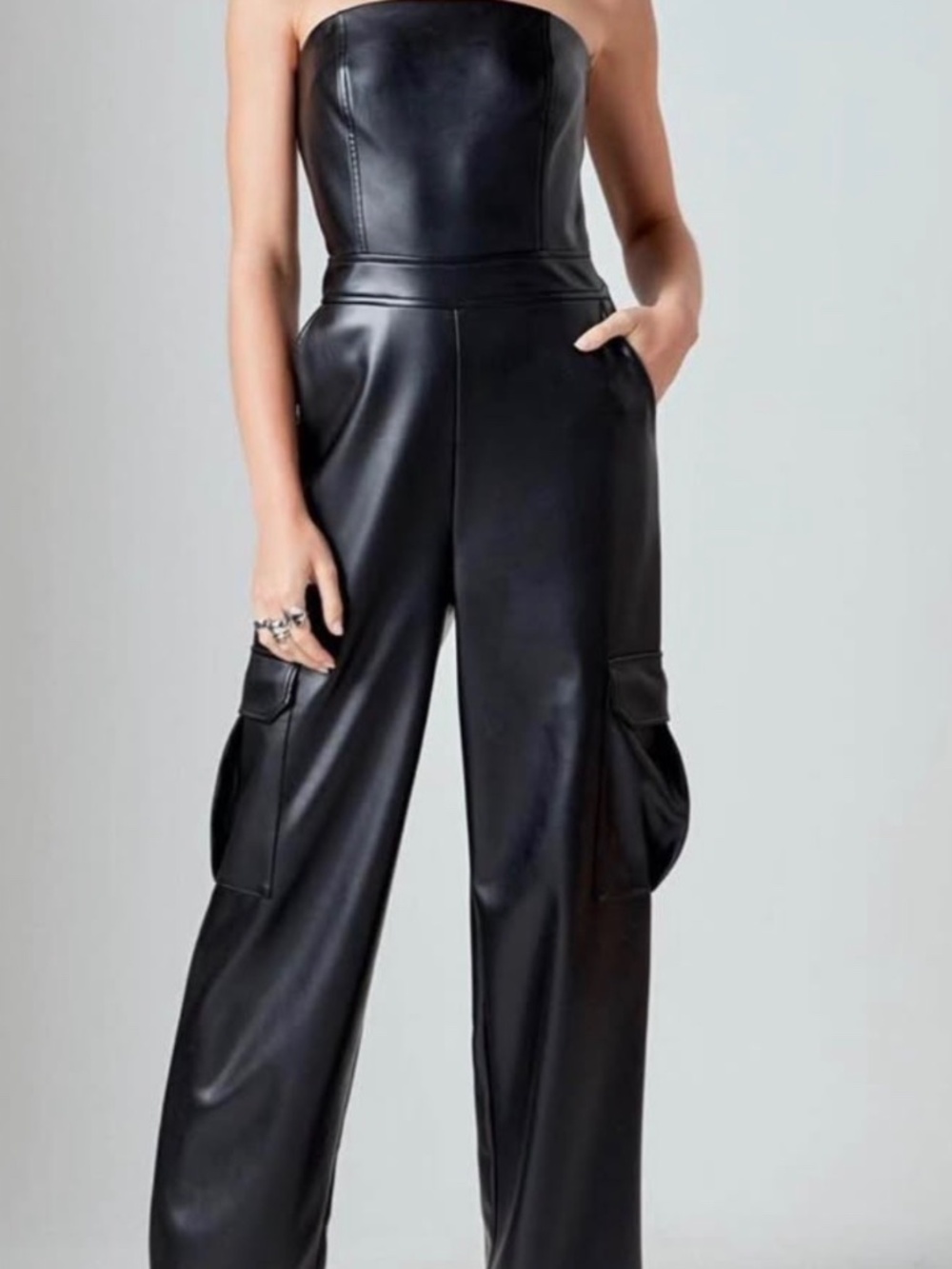 Black Leather Jumpsuit